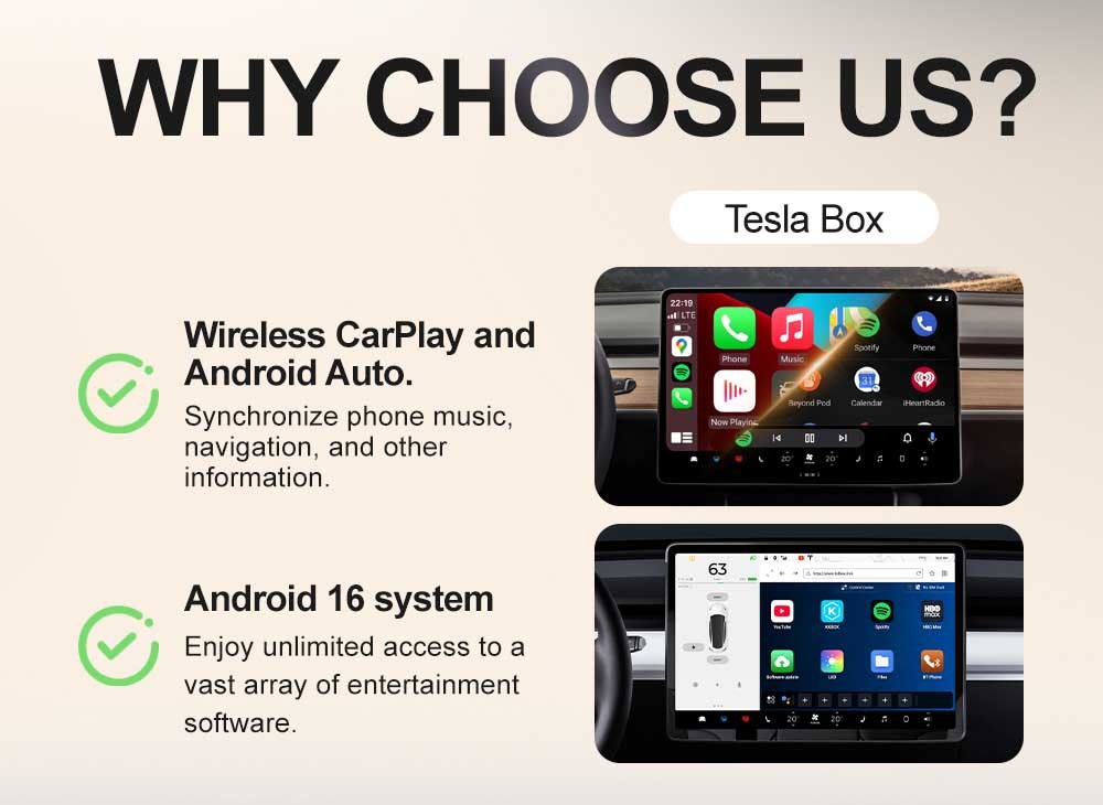 Carplay Android Box for EV Cars  Upgrade to Android System and Wireless Carplay Android Auto Through Browser