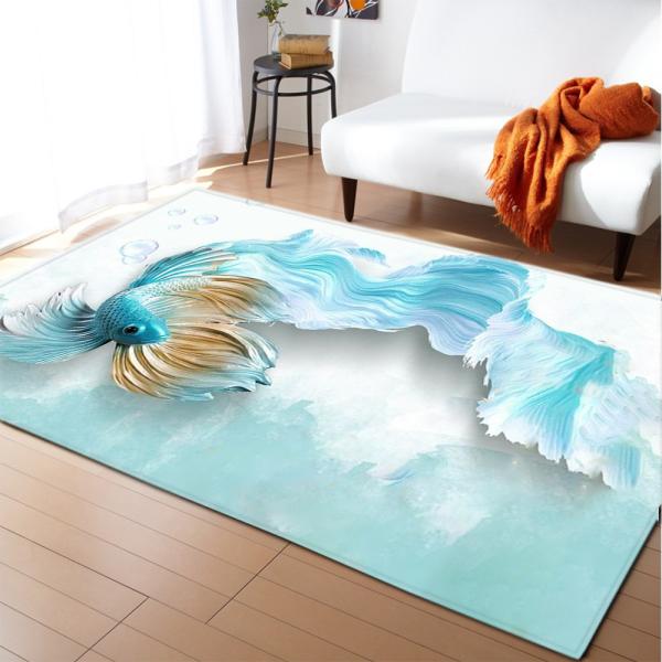 Non Skid 3D Printed Rugs 100*120cm Living Spaces Area Rugs