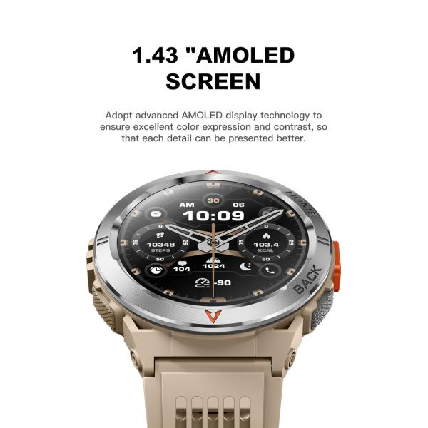 GS500 1.43inch AMOLED Smart Watch with GPS and 3ATM Waterproof