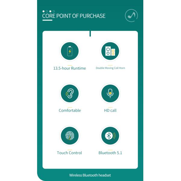 Hifi диктор BT5.0 40mAh Bluetooth беспроводной Earbuds 6mm для телефона