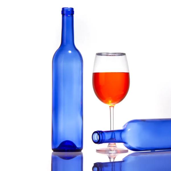 Люксовая красная бутылка для красного вина с капсулой и стеклянным воротничком