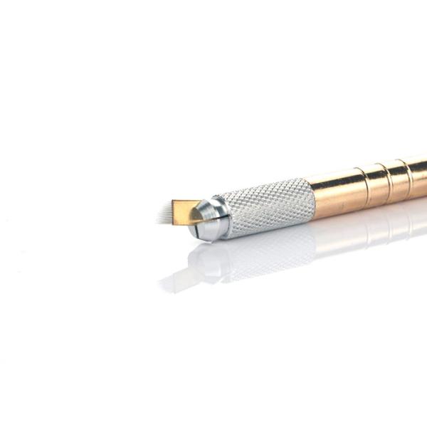 Manual Tattoo Pen Heavy Gold Manual Pen Being Used For Microblading Or Microshading