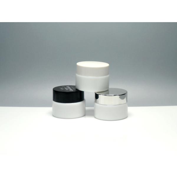 JG-AQ15, 15ml cylindric opaque white glass cosmetic jars for eye cream, face cream packaging, primary cosmetic packaging