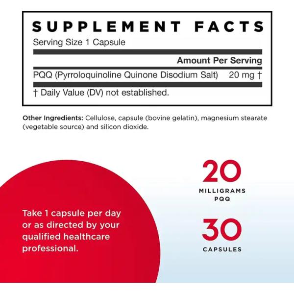 OEM Hot Sale PQQ Capsules food supplement Promotes Mitochondrial Biogenesis and Supports Heart & Brain Health