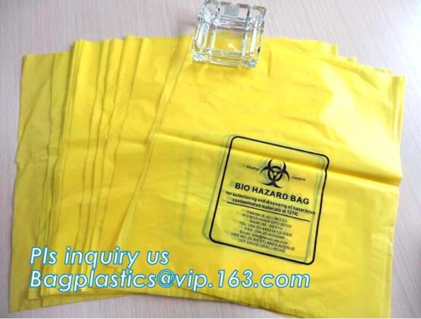 Medical biohazard bag PE safety red color waste bags for medical, biohazard trash bag on roll with cheap price, bagease