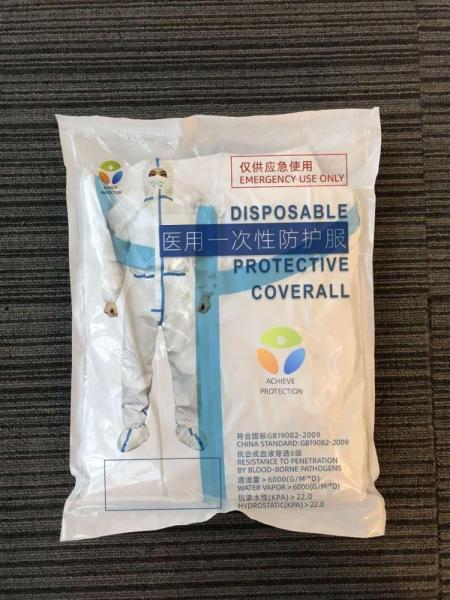 Customized CE Disposable Medical Clothing , Microporous Protective Coverall Suit