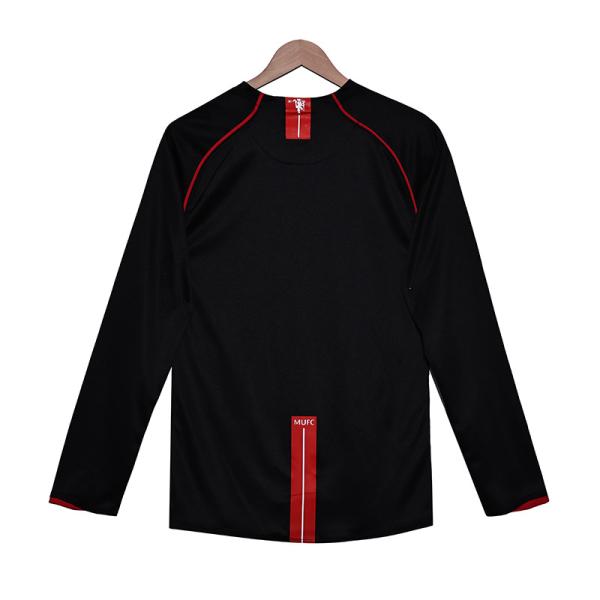 Manchester United 2007 Retro Long Sleeve Away Jersey de football Triple Réplique de l'édition de collection