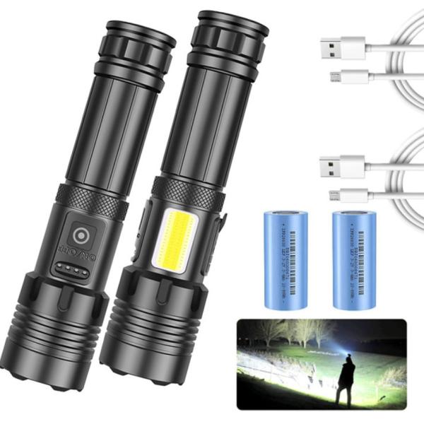 1500 Lumens LED Torch Flashlight with Adjustable Focus and IPX4 Waterproof for Camping and Emergency Use