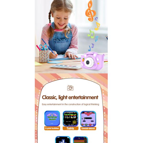 Appareil photo numérique pour enfants X11S Mini à double objectif 1080P, motif lapin de dessin animé, pour enfants
