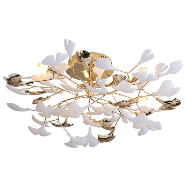JYLIGHTING Warm And Romantic Pastoral Style Living Room Bedroom Ginkgo Leaf Chandelier Creative Fashion Clothing Store Studio Decorative LED Ceiling Light
