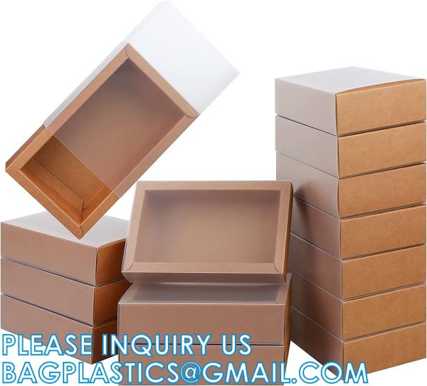 Rectangle Drawer Kraft Boxes Small Cardboard Present Packaging Boxes For Party Favor Treats, Candy And Jewelry Crafts