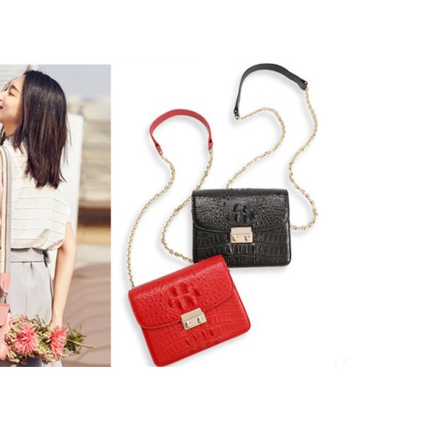 Dongguan manufacturer direct selling new crocodile leather women's bag one shoulder slung chain handbag