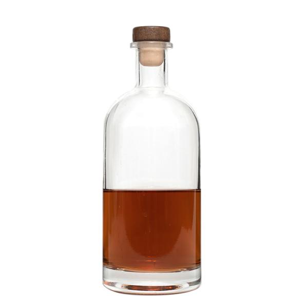 750ml Clear Glass Bottle Vodka with High Flint Glass Material and Cork Sealing Type