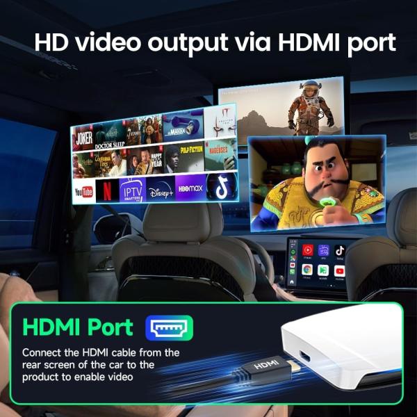 Wireless Adapter Carplay  Android Auto T-Box UHD USB 128GB SDM660 Bluetooth Wifi Ai Box For Apple Youtube Netflix Android 13