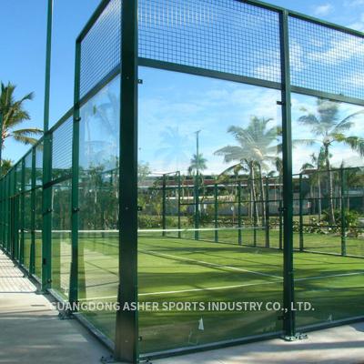 Corte exterior padrão de Padel, campo de tênis sintético à prova de intempéries da grama