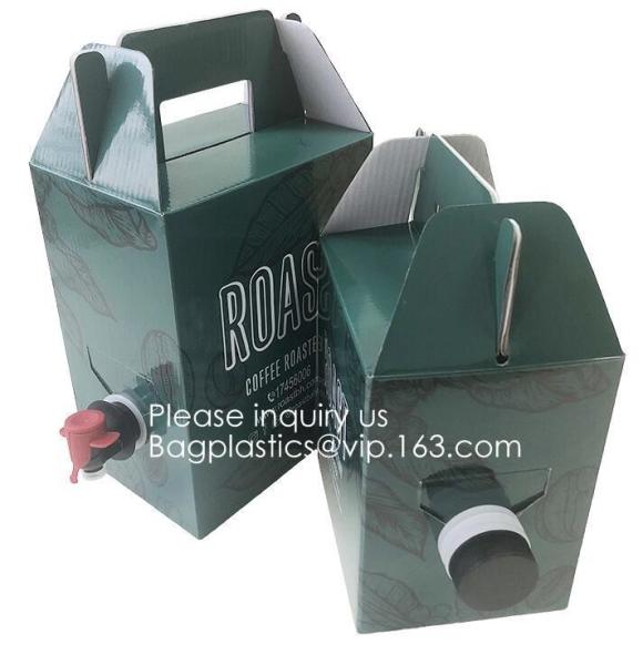 Recycled eco friendly Customized logo 1L/2L/3L/5L/10L bag in box with valve for water stand up coffee spout pouch