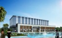 Solution de mur de rideau de pierre avancée Conception de façade en verre avec cadre caché