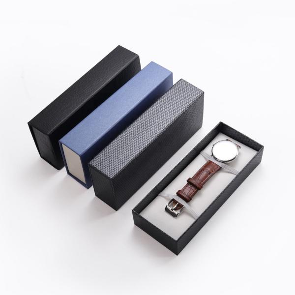 Rigid Cardboard Watch Box Gift Packaging Strap Shape Watch Box With Drawer
