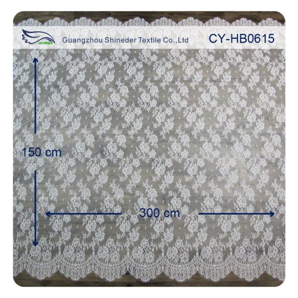 White Flower Sewing Eyelash Lace Trim For Bridal Wedding Gown