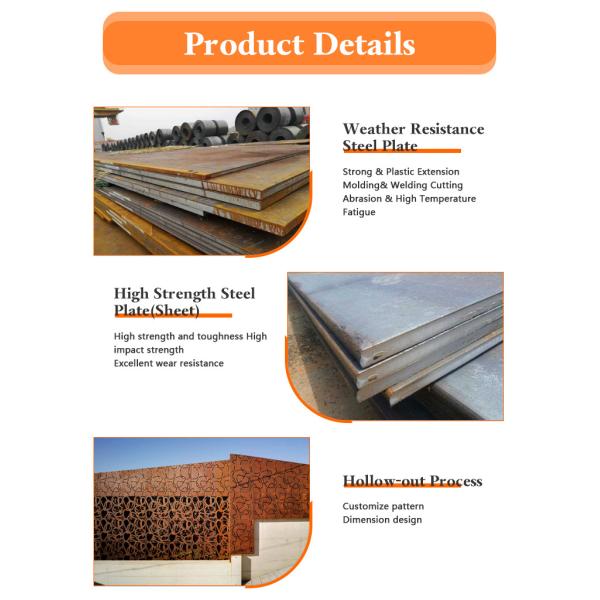 ASTM A588 Gr. B Corten Steel Plate Sheet with Forged Technique and Customized Length