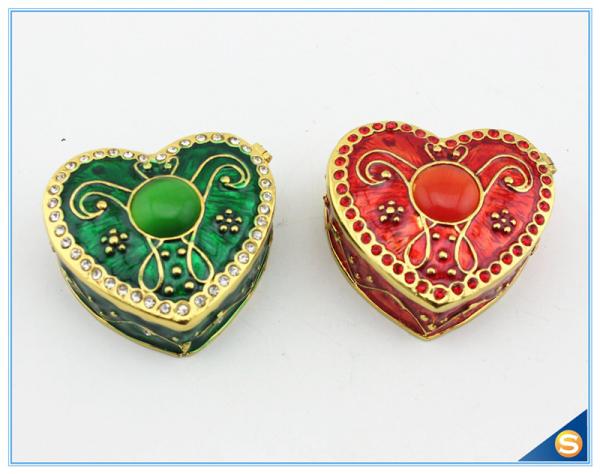 Wholesale Enamel Heart Shape Trinket Box Two color Jewelry Box SCJ944