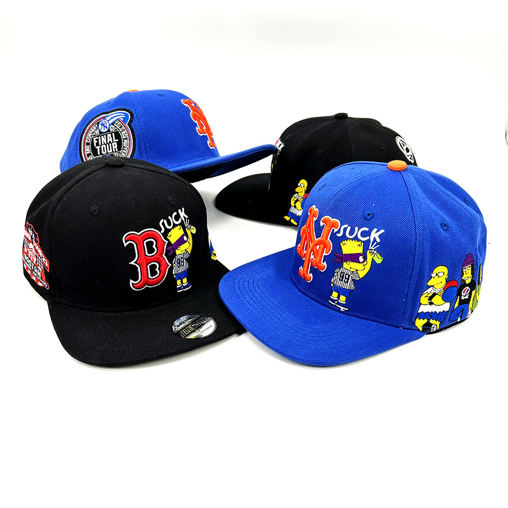 Customized 6 Panel Unisex Embroidered Snapback Caps Acrylic Flat Bill Hip Hop