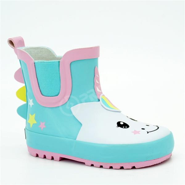Anti Impact Printed Rain Boots , ISO14001 Girls Ankle Rain Boots