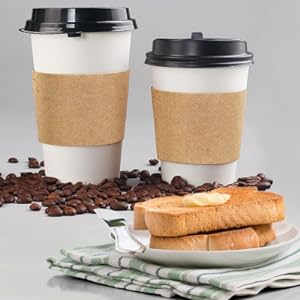 Custom your own logo on Coffee Sleeves-100 Coffee Sleeves Fits, 10 Oz. - 20 Oz. Cups (Pack Of 100), Natural Kraft