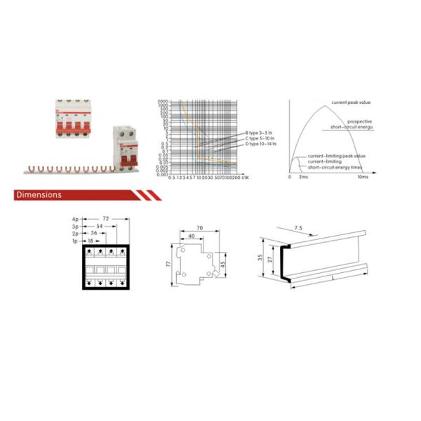6KA disyuntor industrial magnético termal 220V IEC60898