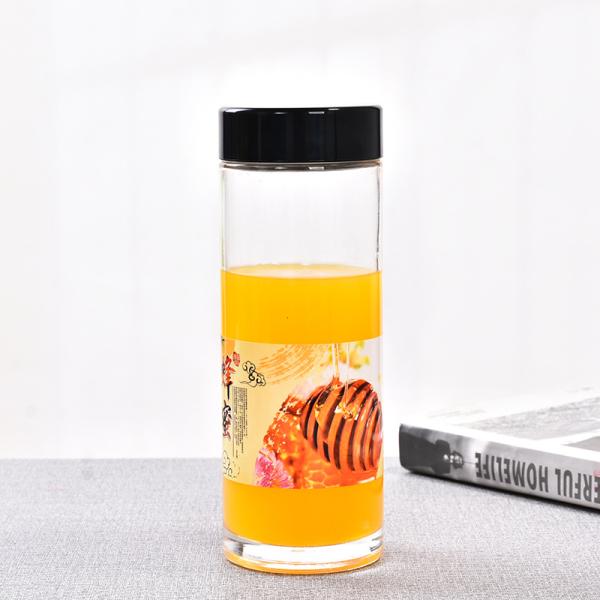 Small Crystal Glass Honey Jar With Plastic Lid Eco Friendly SGS Approved