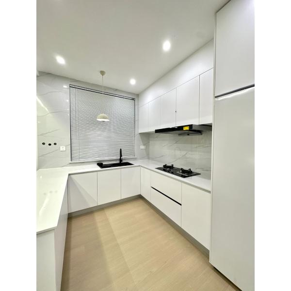 Modern U-Shape Kitchen With Small Island Shaker Cabinets Custom Kitchen Cabinet
