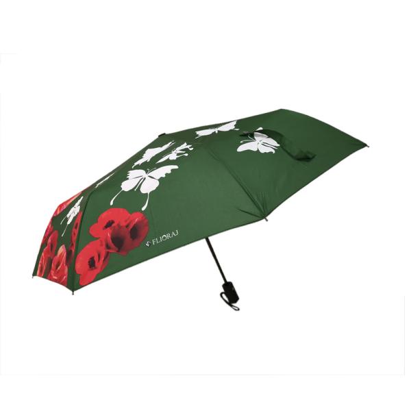 Color Changing Foldable Auto Close Umbrella Red With Nice Design And Rubber Handle