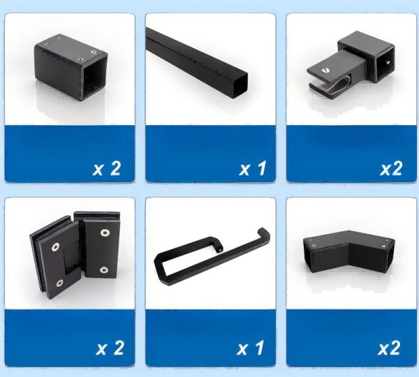 135 Degrees Partitioned Shower Door Profile Waterproof Shower Door Hardware