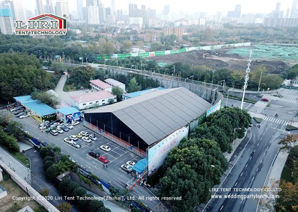 10m Span Sport Event Tents With Roof Lining Curtain Tempered Glass Walls