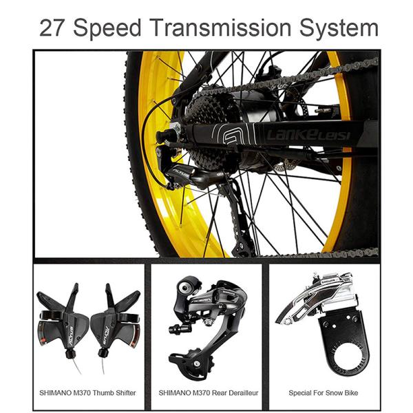 LANKELEISI T750plus Luxury 26 inch 1000W Electric Ebike With 13AH Panasoni'c Battery With CE