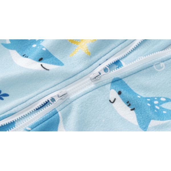 2 Pack Micro-Fleece Baby Sleep Sack with 2-Way Zipper - Comfortable Wearable Blanket With Shark
