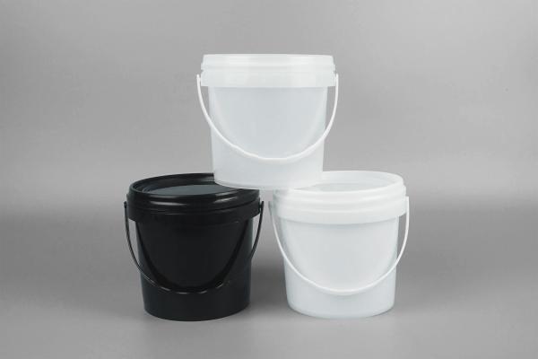 18L PP cubeta plástica de um preto de 5 galões em volta do produto comestível claro