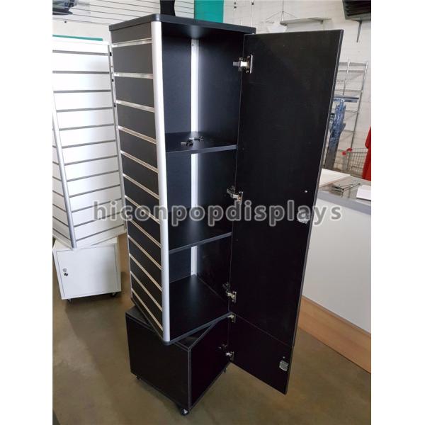 Retail Shop Advertising Wooden Display Stand Slatwall Spinner Display Rack