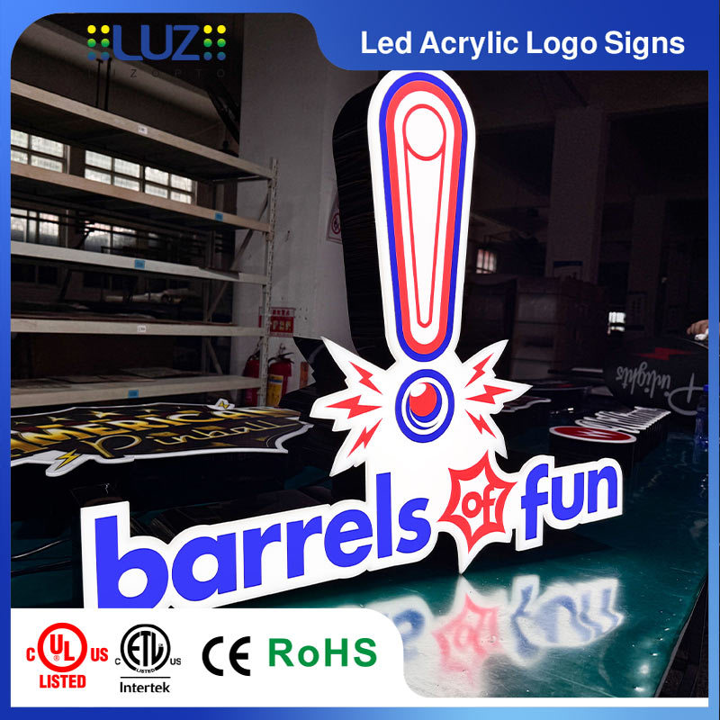 Custom 3D Cutout Multi-Layer Acrylic LED Logo Sign for Business Branding