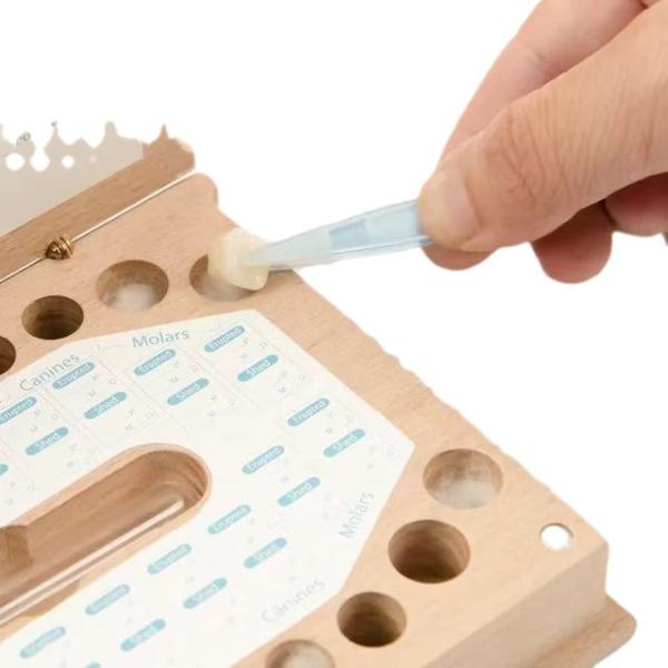 boîte à dents en bois en forme de livre, boîte à dents pour bébé pour cadeau d'anniversaire