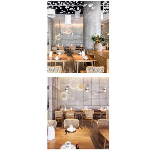 Customized Restaurant Furniture Outdoor Garden Wooden Dining Tables and Rattan Chair Restaurant Sets