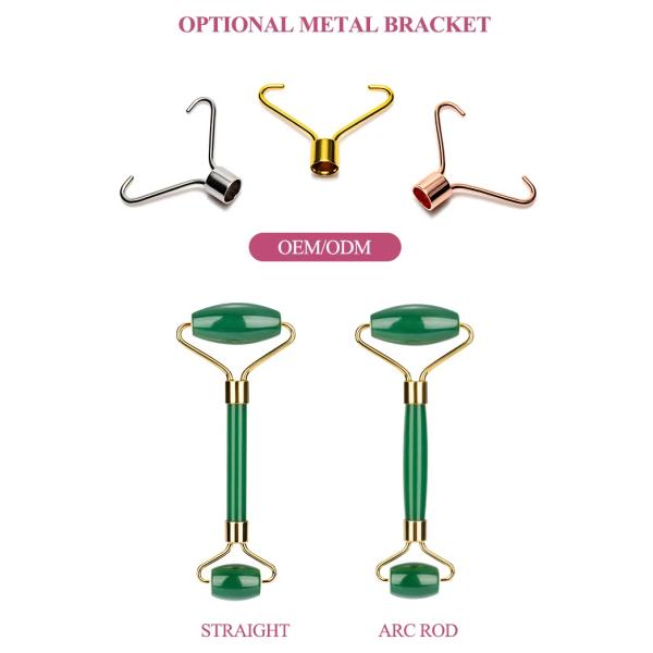 Masajeador facial de cuarzo rosa para el cuidado de la piel, raspador facial Gua Sha, juego de rodillos de jade