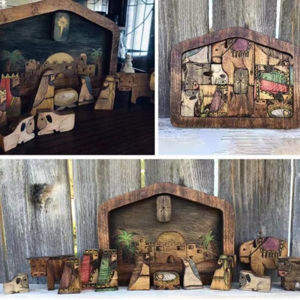 Customized Logo Wood Nativity Diy Children'S Puzzles Gifts