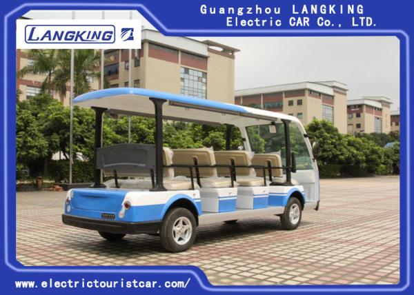 72V carro Sightseeing bonde azul/branco, ônibus bonde do passageiro de 11 pessoas