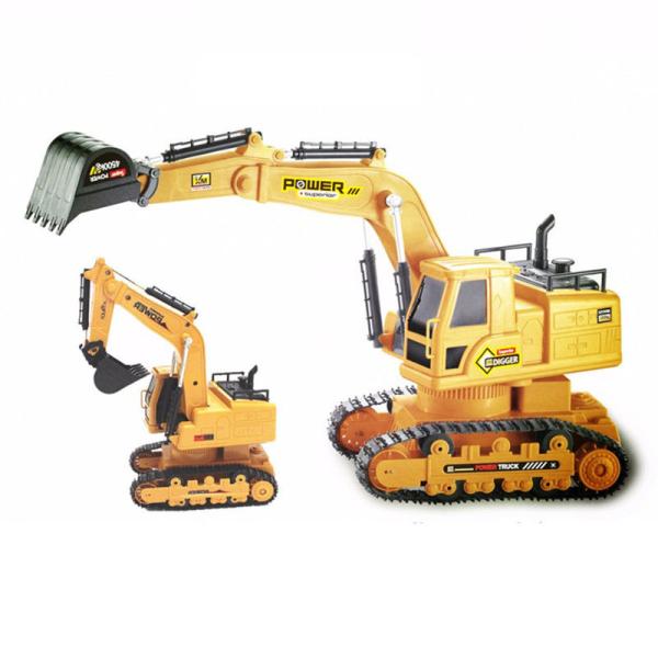Indoor-Outdoor Electric Remote Control Excavator Toy with Music and Lighting 10 Channel