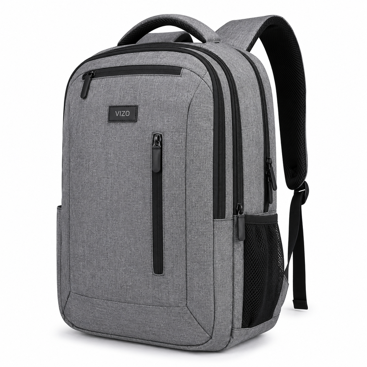15.6-Inch Travel Laptop Backpack with Multi-Compartment Storage, Luggage Strap, Anti-Theft Pocket & Breathable Padded Back, Grey