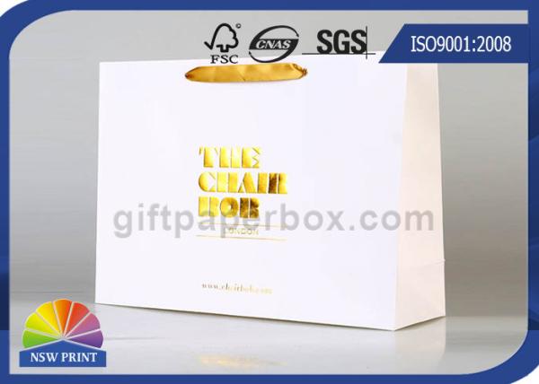 O estilo europeu luxuoso recicl os totalizadores de papel do Euro dos sacos de compras com carimbo de ouro do logotipo