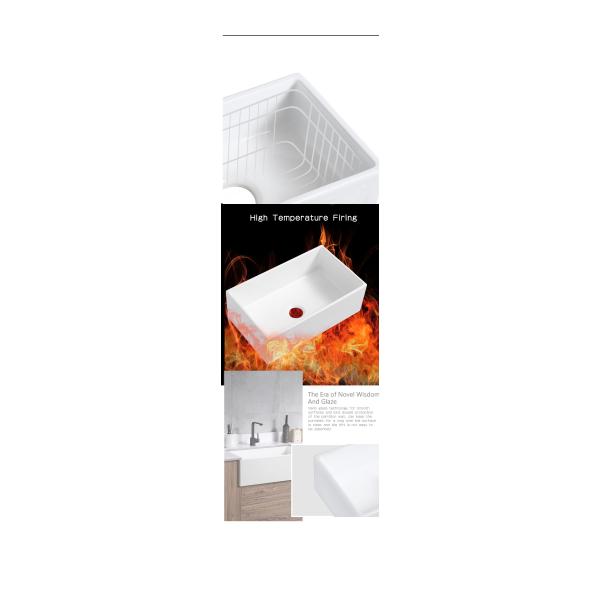 Кухонная раковина шара прямоугольного лоска кухонной раковины сельского дома белая одиночная