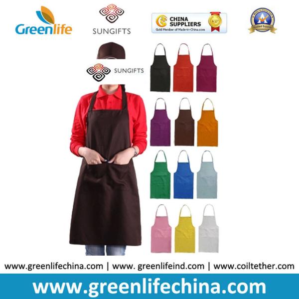 Plain stock aprons OEM rose color imprinted aprons for advertisment eco-friendly fabric