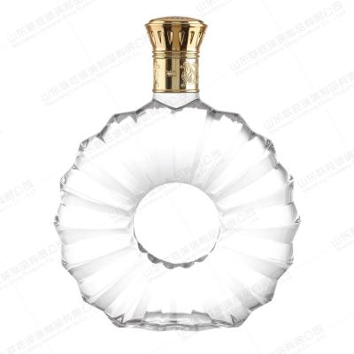 Garrafa de vidro transparente de 750 ml para bebidas Liquores Gin Vodka Rum Vinhos espirituosos Brandy